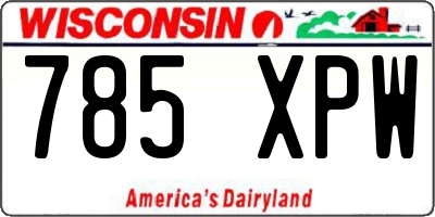 WI license plate 785XPW