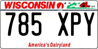 WI license plate 785XPY