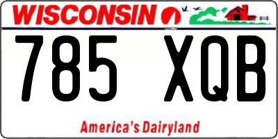 WI license plate 785XQB