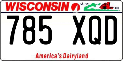 WI license plate 785XQD