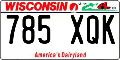 WI license plate 785XQK