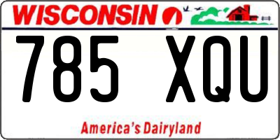 WI license plate 785XQU