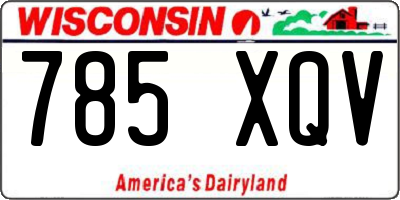 WI license plate 785XQV