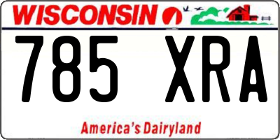 WI license plate 785XRA