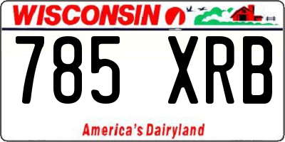WI license plate 785XRB