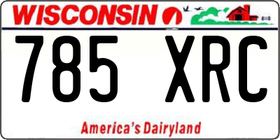 WI license plate 785XRC