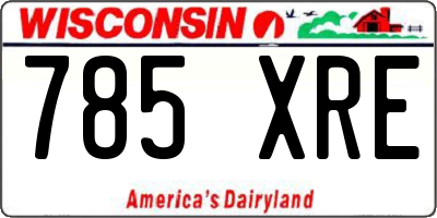 WI license plate 785XRE