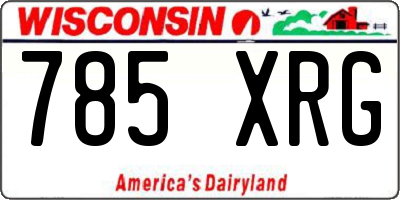 WI license plate 785XRG