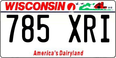 WI license plate 785XRI