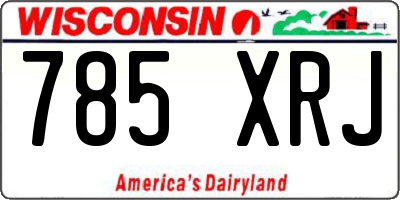 WI license plate 785XRJ