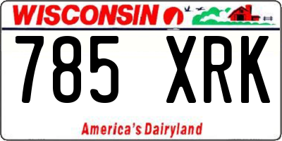 WI license plate 785XRK