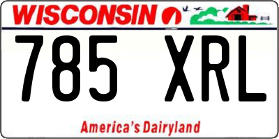 WI license plate 785XRL