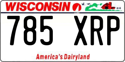 WI license plate 785XRP