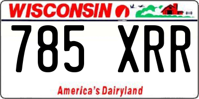 WI license plate 785XRR