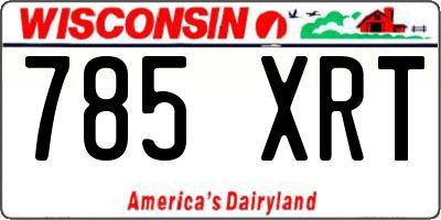 WI license plate 785XRT