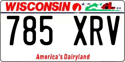 WI license plate 785XRV