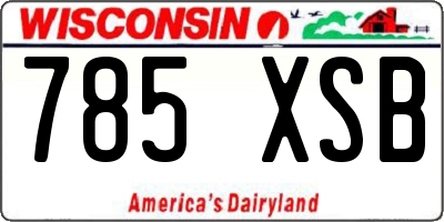 WI license plate 785XSB