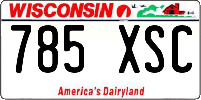 WI license plate 785XSC