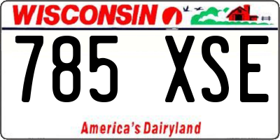 WI license plate 785XSE
