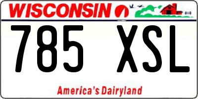 WI license plate 785XSL