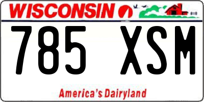 WI license plate 785XSM
