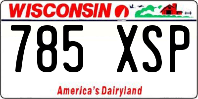 WI license plate 785XSP