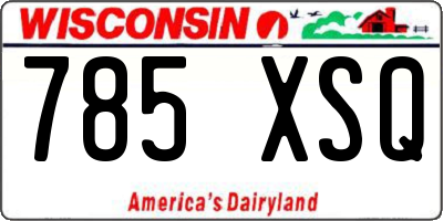 WI license plate 785XSQ
