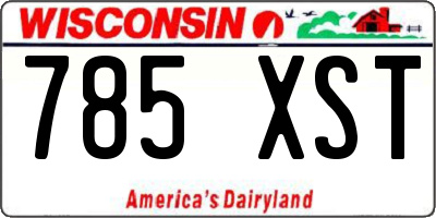 WI license plate 785XST