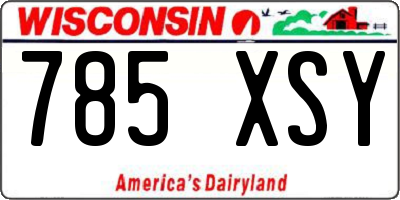 WI license plate 785XSY