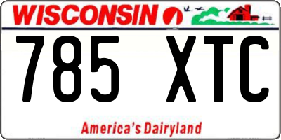 WI license plate 785XTC