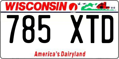 WI license plate 785XTD