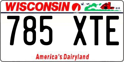WI license plate 785XTE