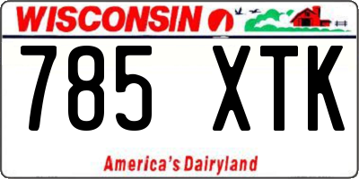 WI license plate 785XTK