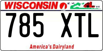 WI license plate 785XTL