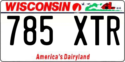 WI license plate 785XTR