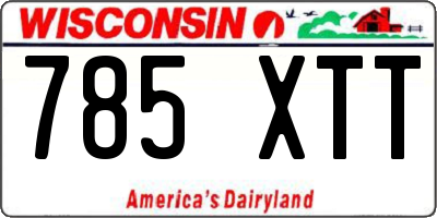 WI license plate 785XTT