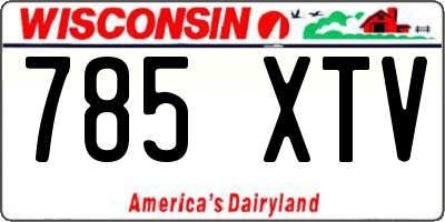 WI license plate 785XTV