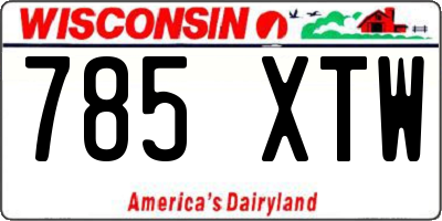 WI license plate 785XTW