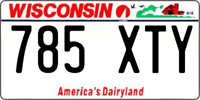 WI license plate 785XTY