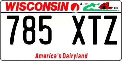 WI license plate 785XTZ