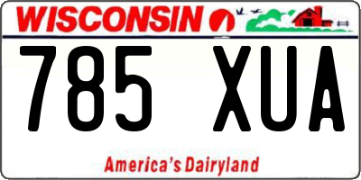WI license plate 785XUA