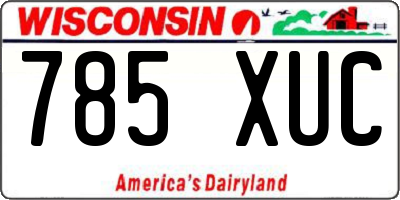 WI license plate 785XUC
