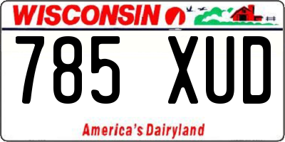WI license plate 785XUD