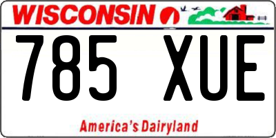WI license plate 785XUE
