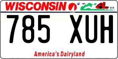 WI license plate 785XUH