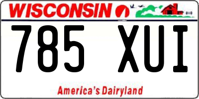 WI license plate 785XUI
