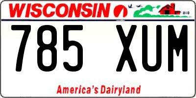 WI license plate 785XUM