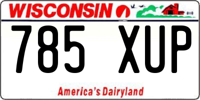 WI license plate 785XUP