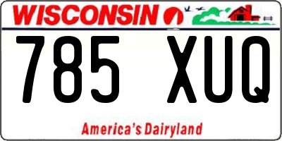 WI license plate 785XUQ