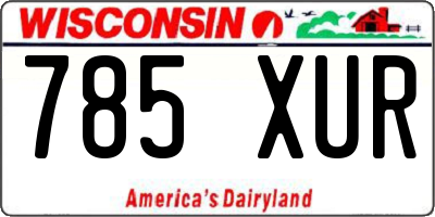 WI license plate 785XUR